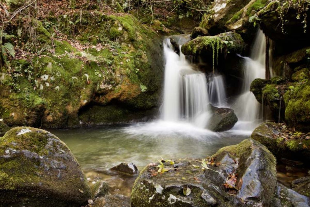 Pequeña cascada y piscina natura en las Fragas do Eume